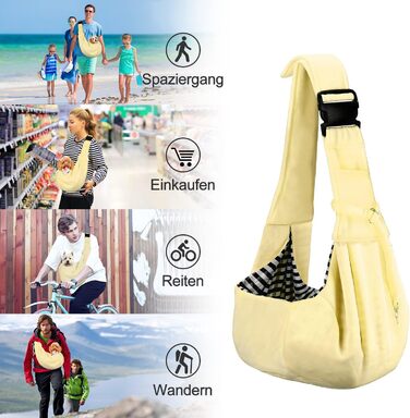 PetLoft Слінг-переноска для собак, реверсивний, регульований, для собак/кішок/кроликів (Бежевий)