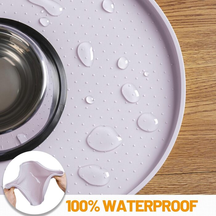 Водонепроникний силіконовий килимок для годівлі тварин Hubulk з високим бортиком, для собак та котів, захист від розливу, розмір 48.3 x 19 дюймів