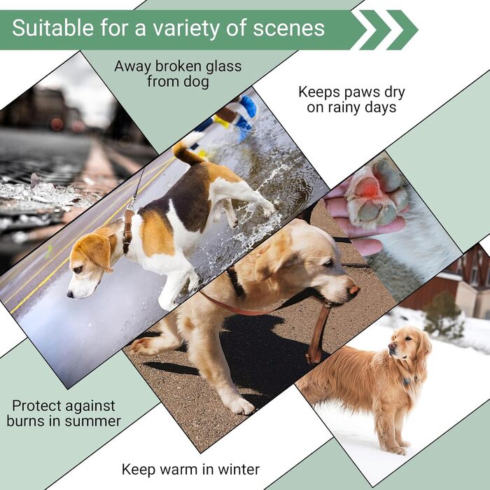Взуття для собак LiebeDD: 4 шт., захист лап, антиковзаючі, водонепроникні, зелені, XL