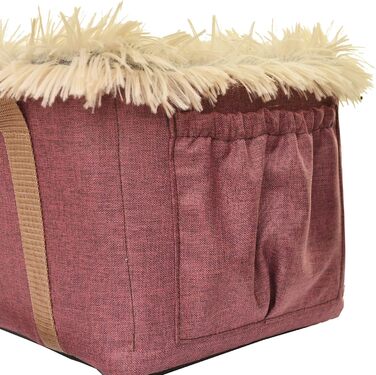 Автомобільний підлокітник для собак | Універсальний, миючий, зносостійкий, для середніх консолей, передніх та задніх сидінь | Сумка для собак, для маленьких порід | Колір: Бордовий