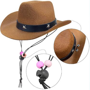 Ковбойський костюм для домашніх тварин: капелюх та бандана, комплект аксесуарів для собак та котів, коричневий