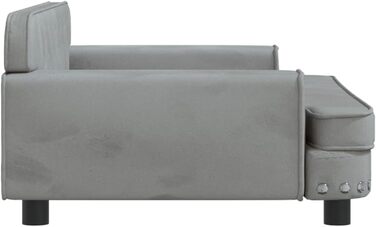 Софа для собак Festnight - м'яке ліжко-софа для маленьких собак, сірого кольору, 90 x 53 x 30 см, з антиковзким покриттям