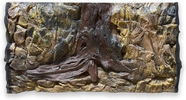 Акваріумна 3D задня стінка Amazonas, фон із каменю та коріння, структура скелі, для акваріуму та тераріуму, розміри 100x60 см, новинка