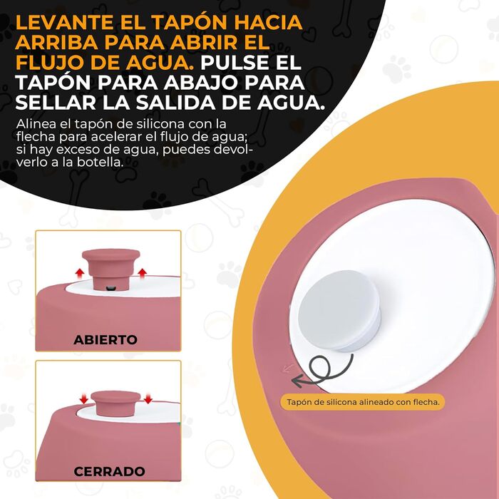 Складаний миска-поїльник для собак JARUKI, 550 мл, рожевий, BPA-free