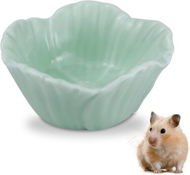 Миска для хом'яків LuckyOpt з кераміки, легка у митті, протиковзна, для їжі та води, підходить для хом'яків, золотих мишей, кроликів, їжаків, міні-свинок, папуг (зелена)