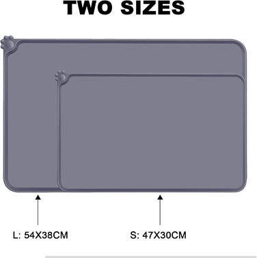 Силиконовий килимок під годівницю для собак та котів, сірий, 54x38 см | MOACC