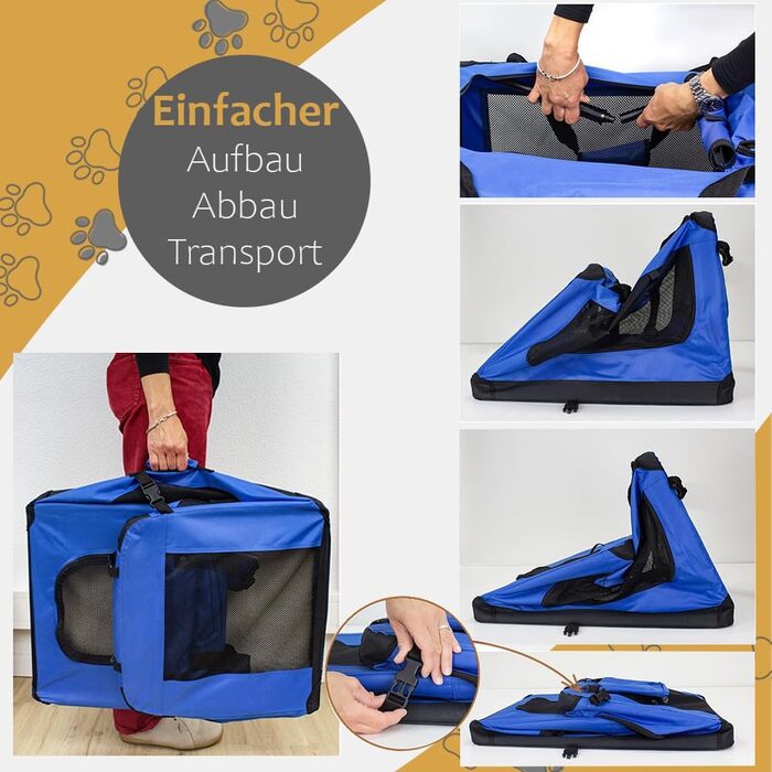 Складана переносна сумка-переноска для собак та котів Petigi (S, 50 x 35 x 36 см, блакитна)