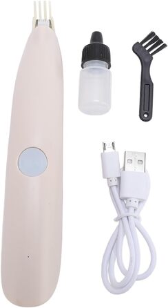 Бездротовий тример для собак з підсвічуванням, 2 швидкості, регульований, для грумінгу навколо очей, вух, обличчя та задньої частини тіла (рожевий)