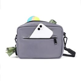 Сумка для ласощів для собак COOWONE - водонепроникна сумка для прогулянок з диспенсером для собачих екскрементів (світло-сіра)