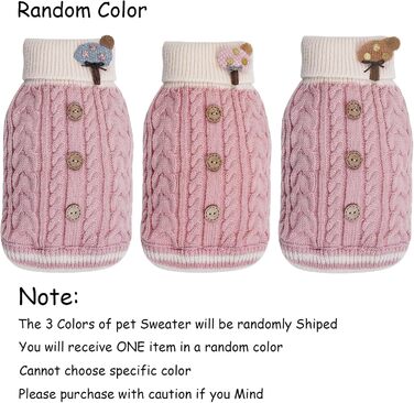 Пуловер для собак з коміром-горловиною, теплий зимовий одяг для собак та кошенят, теплий одяг для собак середнього розміру (Medium)