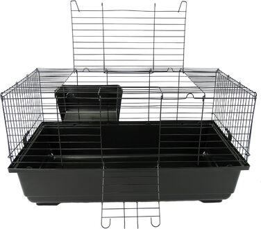 Клітка для кролика 120 см, синя/чорна, 82x46x24 см
