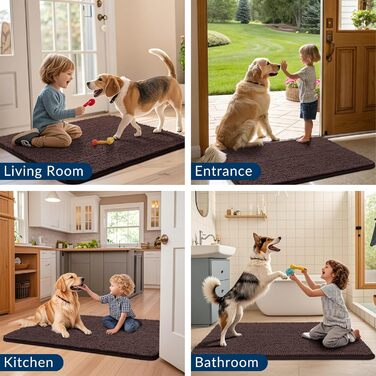 Килимок-підстилка для собак Smiry, ультрам'який, неслизький, миючий, швидковисихаючий, з джерсі, для великих, середніх та маленьких собак, Колір: Коричневий, Розмір: 122 x 76 x 3 см