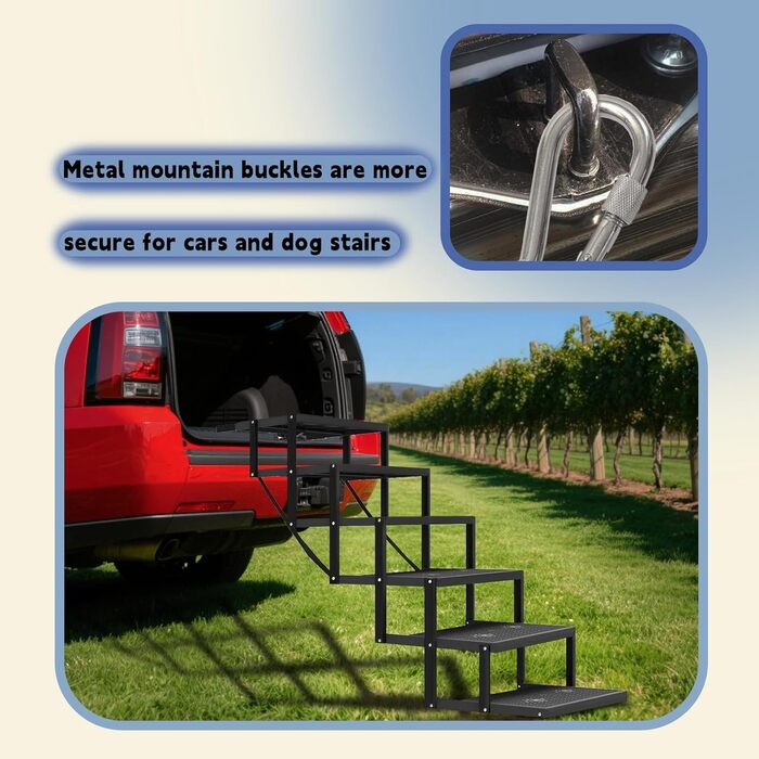 Рампа для собак у машину, складана, до 80 кг (6 сходинок)