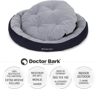 Кругле ліжко для собак середніх порід Doctor Bark GreenLabel, 60x50 см, колір кобальт