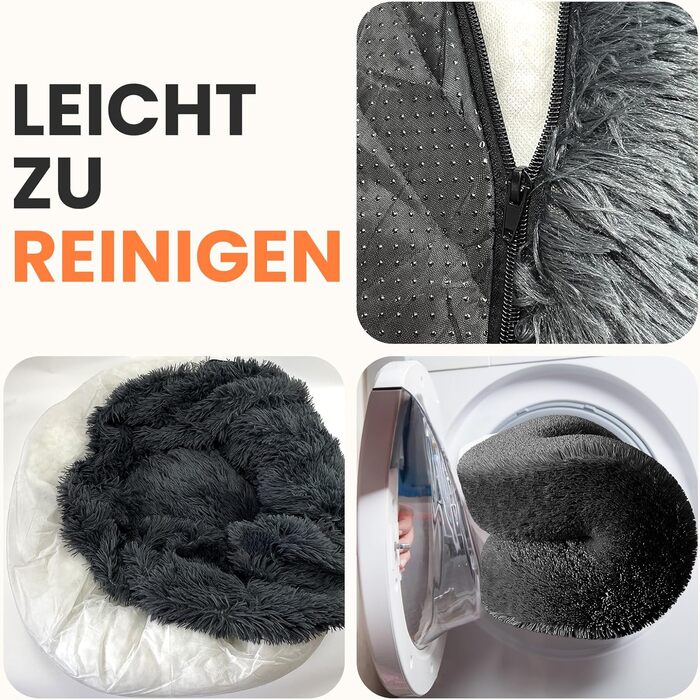 XKISS Лежанка для собак, м'яка, знімний та пральний чохол, оригінальна модель [M, 80см, Темно-сірий]. Лежанка для собак великих, середніх та маленьких порід, зручна та гігієнічна. Розміри: 80 x 80 x 20 см, Темно-сірий колір.