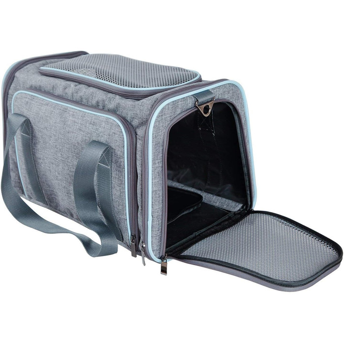 ABISTAB Транспортна переноска для собак і котів, розкладний бокс для авто та авіаперельотів, Maxi 72см, з двостороннім відкриванням та довгим плечовим ременем