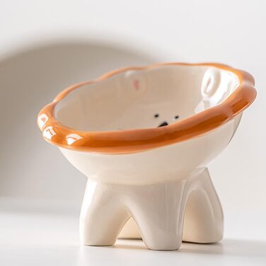 Підвищений годівниця для котів Busnos, керамічний, синій, 14x13x11 см, нахил 15°