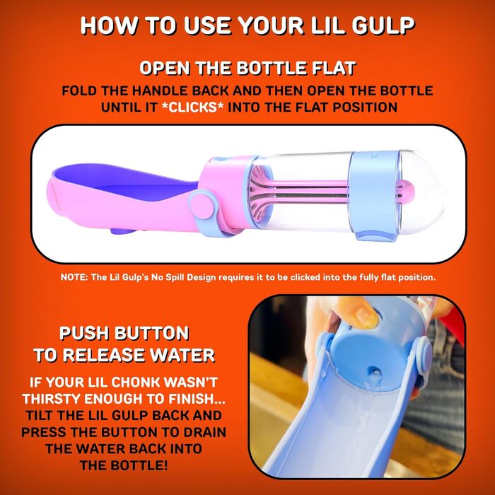 Фляга для води Lil Gulp з фільтром: безпечна, портативна, без BPA, для собак та подорожей, 400 мл