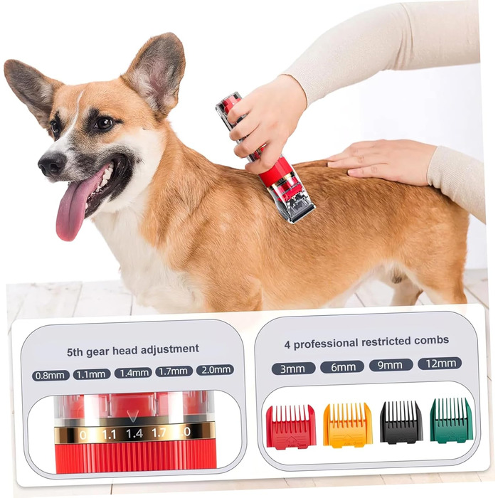 Набір для стрижки тварин Toyvian: бездротовий тример, тихий, миється, з акумулятором та індикатором заряду (для собак та котів)