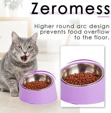 Нахилений годівниця для собак та котів SuperDesign 15°, піднята годівниця, миска для тварин з антиковзним підставою з меламіну, м'ятно-зелений (фіолетовий, M)