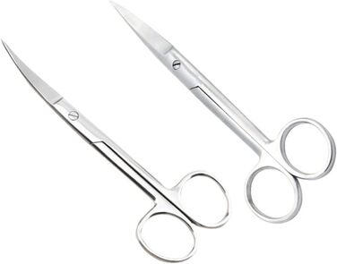 Професійні ножиці для грумінгу тварин VICASKY (2 шт.) з нержавіючої сталі, прямі та вигнуті кінчики, для салонів та дому