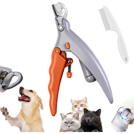 Професійний триммер для кігтів домашніх тварин Pawthentic Krallenschneider з LED-підсвічуванням та лупою 5x, з безпечною вигнутою лезою з нержавіючої сталі (1 шт)