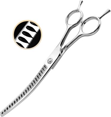Професійна витончувальна ножиця для собак та котів 7.0 дюймів, з регулюванням, для грумінгу вдома (тонкість 75%)