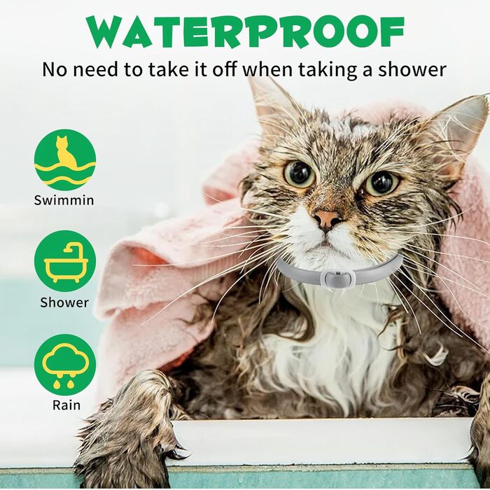 Нашийники для котів 4 шт. - 48 см - блакитні та помаранчеві (сірий)