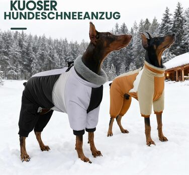 Зимовий комбінезон для маленьких собак Kuoser, теплий одяг з лапами для собак, коричневий, розмір S