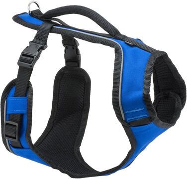 Шлея для собак PetSafe EasySport, регульована, з м'якою підкладкою, контрольна ручка, світловідбивні елементи, синя, розмір S