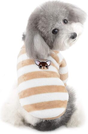 Теплий зимовий пуловер для собак ZUNEA: флісова куртка для цуценят, тепла сорочка для чихуахуа, котів, собак, дівчаток та хлопчиків, коричнева, розмір L