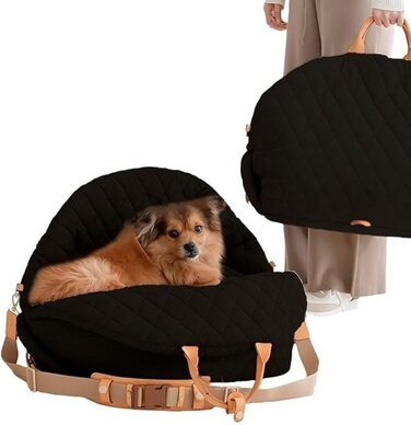 Міцна переноска для собак ZYHARUKO з кишенькою для зберігання, 3-сторонні кільця, неслизьке дно для авто, подорожей, дому, зручна для подорожей