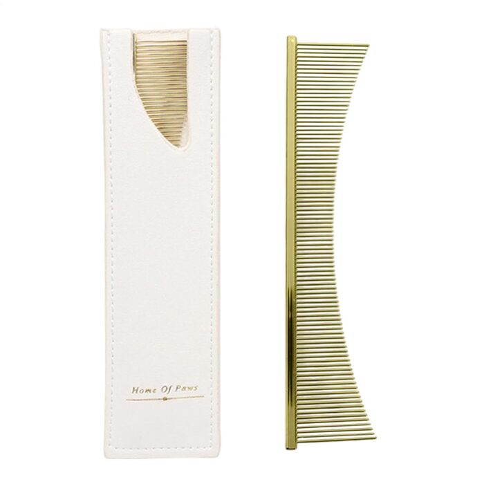 Щітка для котів Flohkamm, догляд за шерстю - аксесуари для домашніх тварин. Підходить для літніх собак, довгошерстих порід, щоденне використання під час сезонної линьки. Колір: золотий