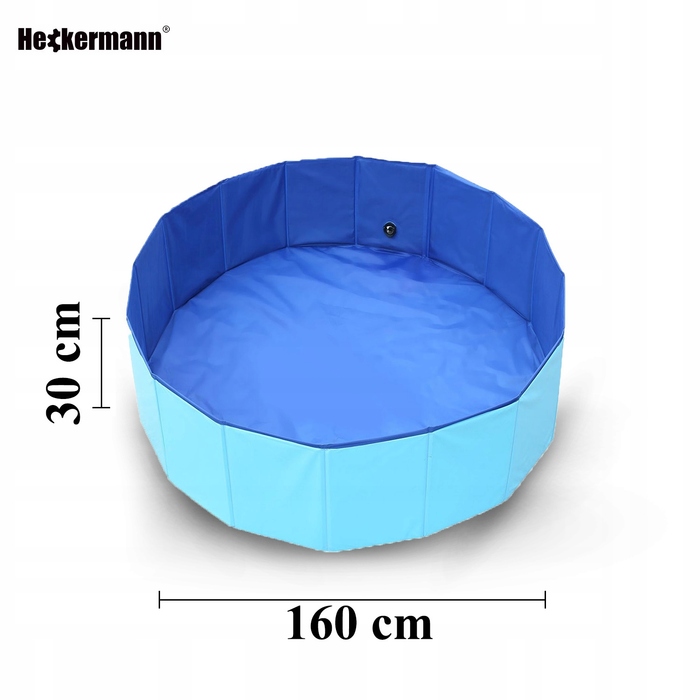 Складаний басейн для собак Heckermann, 160x30 см, світло-блакитний