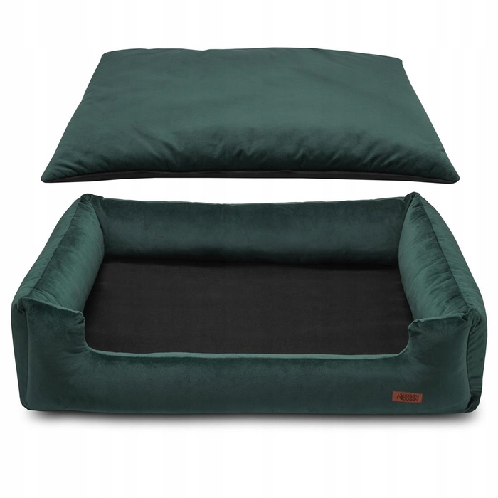 Велюрова лежанка для малих собак Huggy Doggy (зелена), розмір M — для ши-тцу, пуделя, йоркширського тер'єра