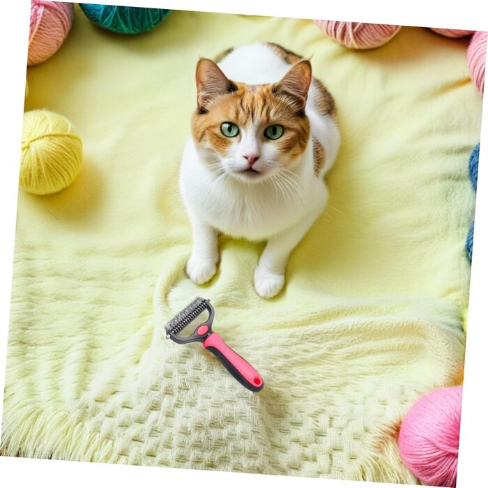 Кгребінець для видалення ковтунів та підшерстка для котів та собак, 2 шт. - безболісна доглядова щітка з нержавіючої сталі