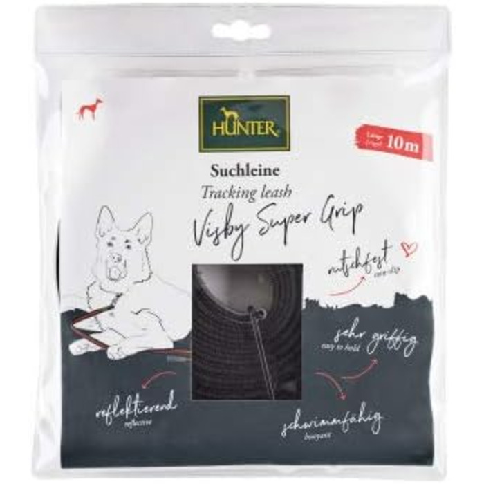 Hunter Visby Super Grip повідок для собак, плаваючий, світловідбивний, оранжевий, 20 мм, 5 м
