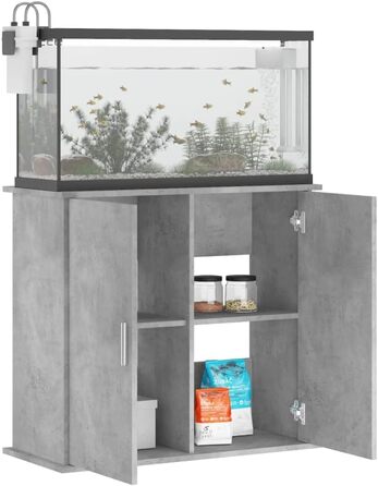 Підставка для акваріума Homgoday Casa Mobilia, 81x36x73 см, багатошарова деревина, сірий цемент, меблі для дому, для вітальні та спальні, для використання всередині й зовні