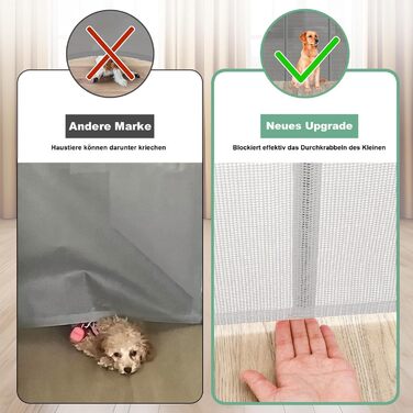 Захист для сходів з замком, розтяжний захист для дітей та собак, ширина 150 см, висота 83 см (140 см/білий, без свердління, автоматичний замок)