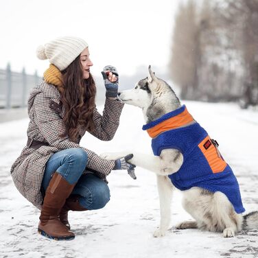 Зимова куртка для собак FeiaX Ware з флісу, тепла жилетка для собак, одяг для собак, жилетка для цуценят для маленьких та середніх собак (Блакитний, XXL)