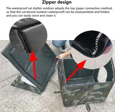 Кіт Будинок для Зовні, Зимостійкий, Водонепроникний, для Вуличних Кітів, 43 x 40 x 45 см