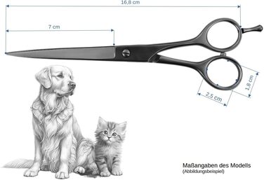 WELTMEISTER Solingen: Професійна витончена ножиця для грумінгу собак, 16.8 см, 46 зубів, німецька якість