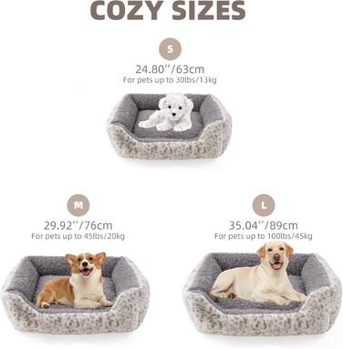 М'яке ліжко для собак Roypet, антиковзаюче, для цуценят, собак та котів, прямокутне, з матрацом, сіре, розмір M