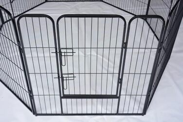 Вигул для цуценят, вольєр, загон для собак, клітка для собак, огорожа для тварин, клітка для дрібних тварин, переносна клітка, вигул для кроликів, кемпінговий забір, кемпінгове огородження, 12 елементів, 80 см