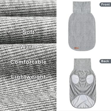 Світшот для собак Mosucoirl: теплий пуловер для маленьких, середніх та великих собак XS-4XL сірого кольору