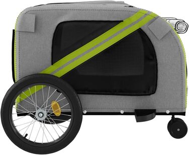 Причіп для велосипеда для собак та котів, зелений та сірий, Oxford-Gewebe та метал