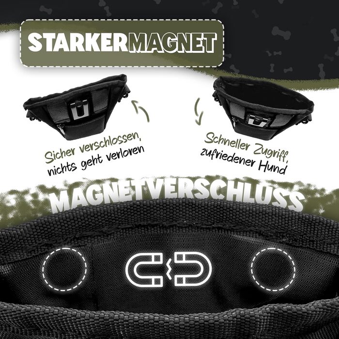 Сумка-поїльник для собак SnackKeeper 650 мл з відділенням для відходів та магнітним закриттям, чорна