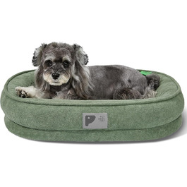 Ортопедичне ліжко для собак маленьких порід, велике (L), зелене Squishmallow, знімний чохол, неслизьке дно, 4 валики для шиї