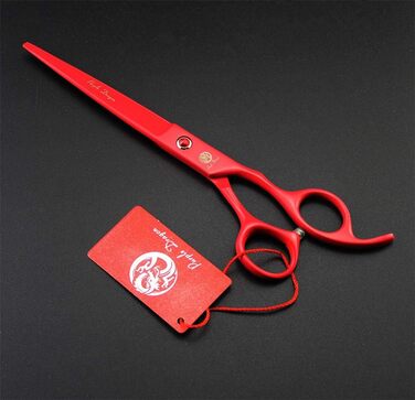 Набір професійних ножиць для грумінгу тварин Purple Dragon 7.0 дюймів (4 шт.) з преміум-сталі Японії. Прямі, вигнуті та розріджуючі леза. Ідеально для стрижки собак. У комплекті чохол.