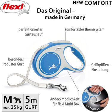 Flexi Comfort L рулетка для собак до 60 кг, 5 м (Блакитна)
